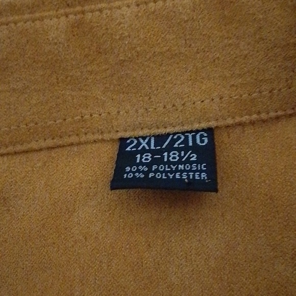 Platinum  mode mens orange/brown super soft 2xl button-down shirt - Picture 4 of 6